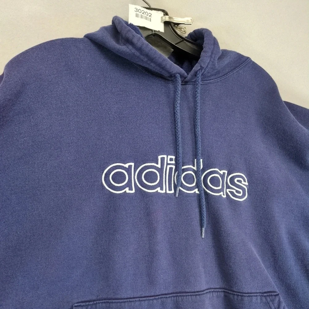 adidas Hoodie Mens XL Blue Embroidered Logo Vintage 2002 Canada Y2K‎ Streetwear